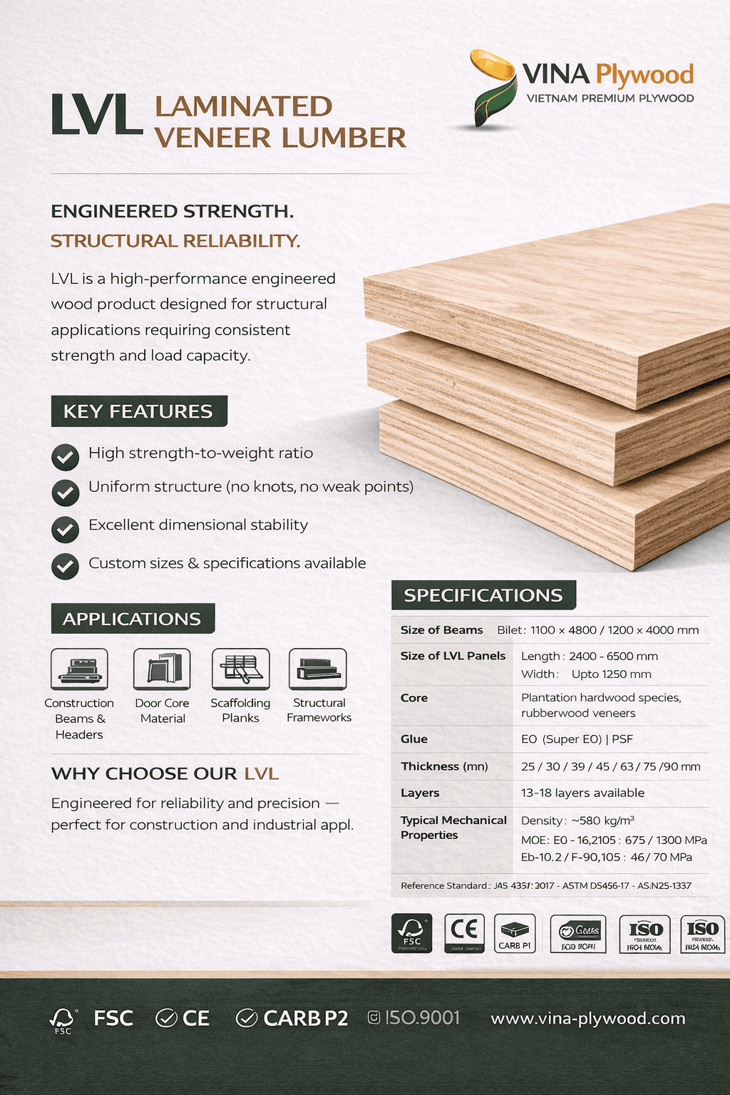LVL (Laminated Veneer Lumber)
